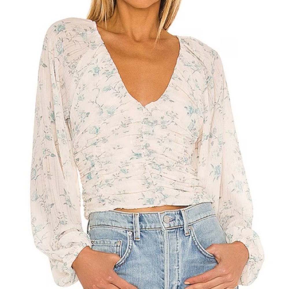 Free People final rose blouse in vintage combo EUC